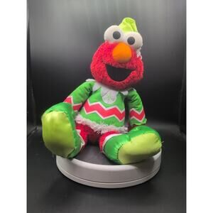 Holiday Giggle Elmo Plush Xmas Elf Fisher-Price Vibrates Laughs Sings 2007 16"